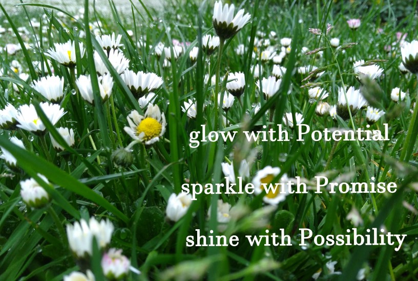 glow potential shine possibility sparkle promise