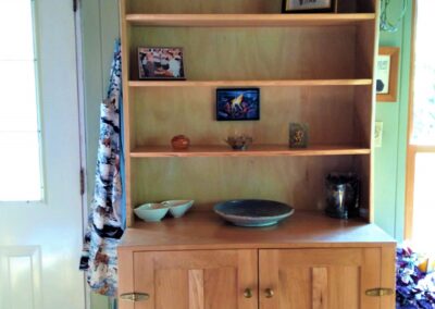 shelving ornaments cleared and displayed